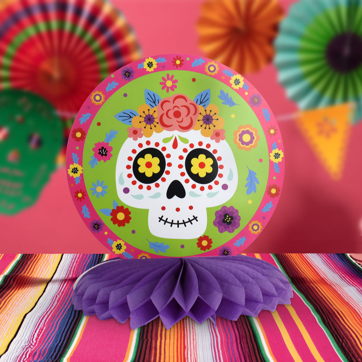 Decoración de Calavera color Rosa para Día de Muertos
