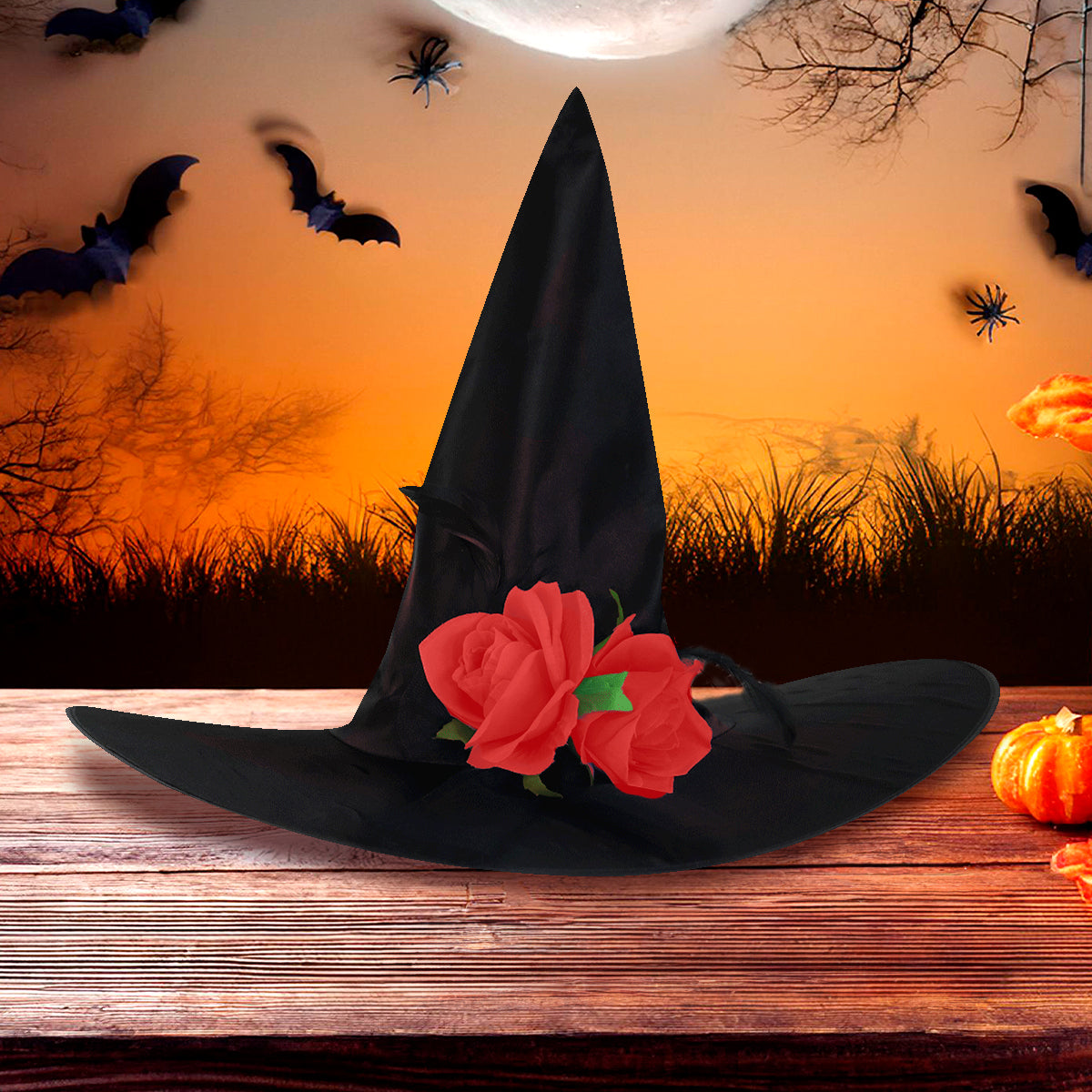 Sombrero con Flores Decorativas para Disfraz