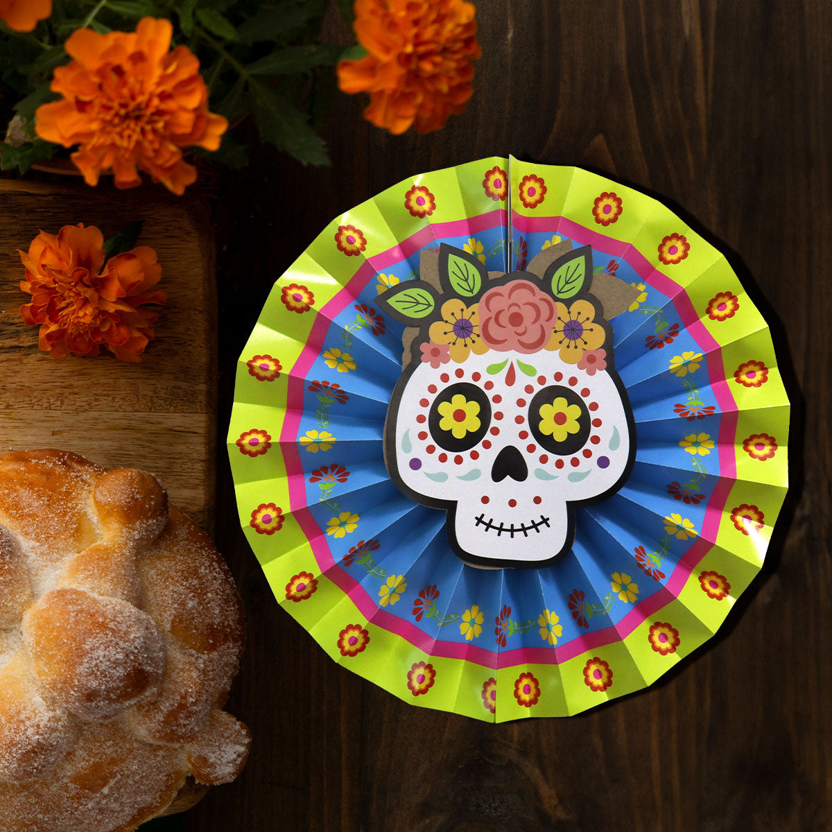 Decoración Colgante de Papel con Diseño de Catrina color Blanco