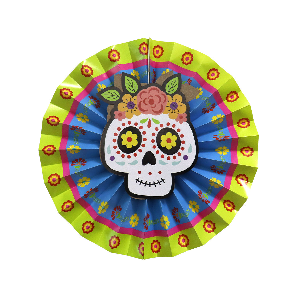 Decoración Colgante de Papel con Diseño de Catrina color Blanco