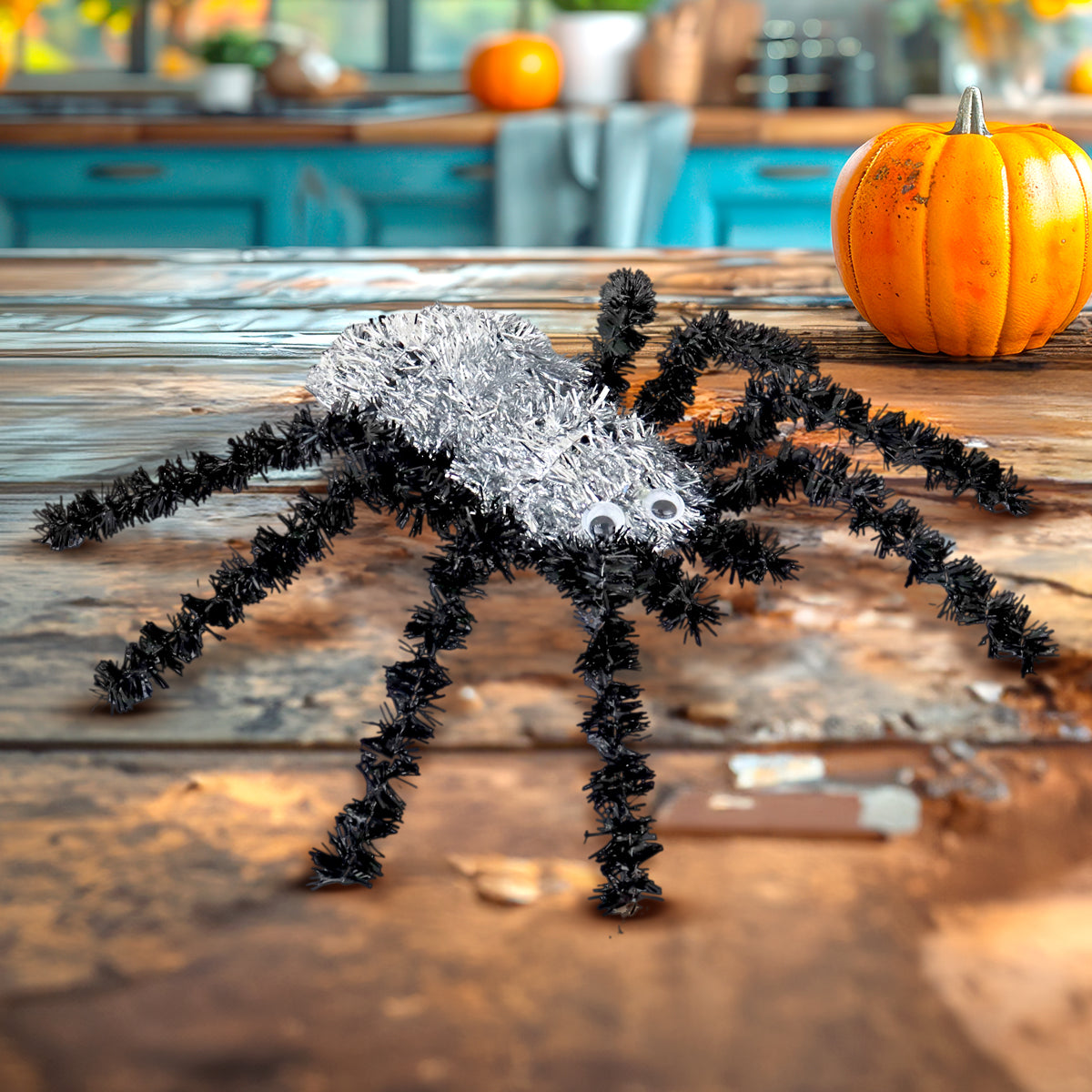 Araña, Tinsel, Color Plata