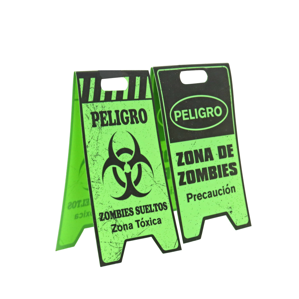 Mini Letreros de Peligro Zona de Zombies