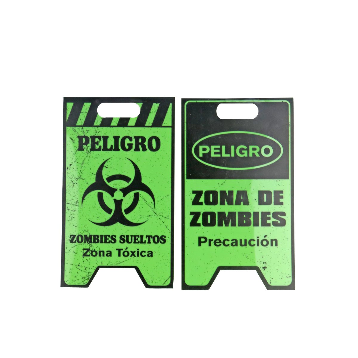 Mini Letreros de Peligro Zona de Zombies