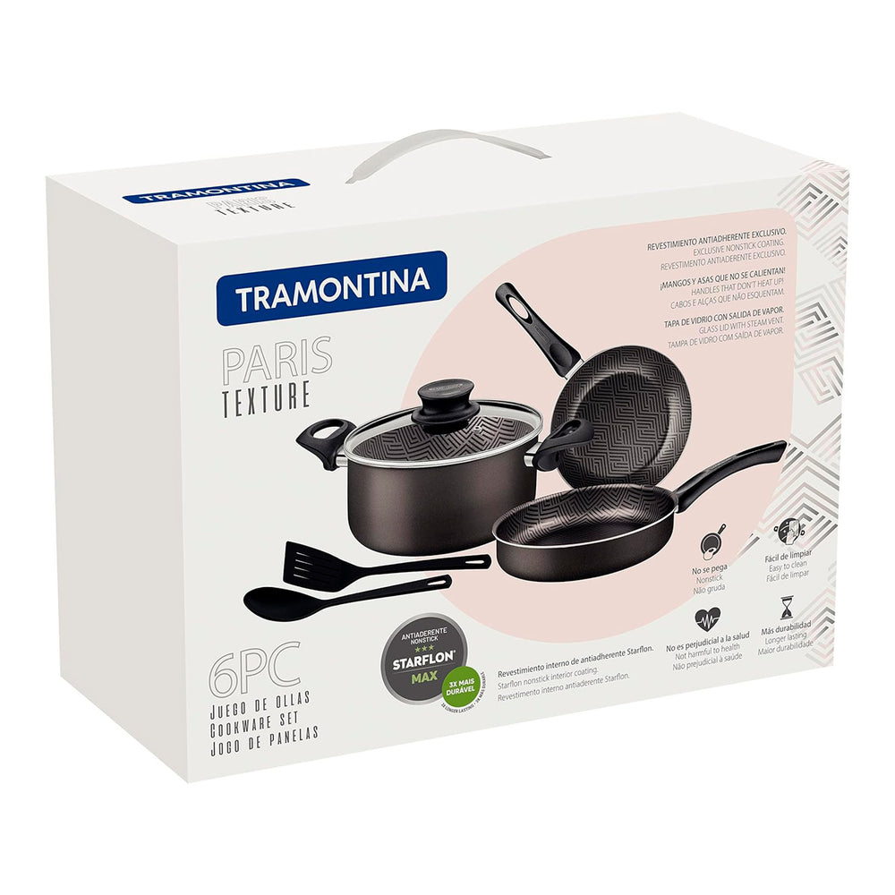 Batería de Cocina París Texture Tramontina, 6 pzas