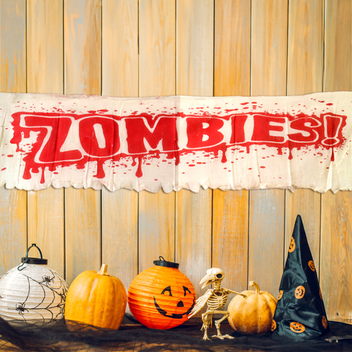 Banner Decorativo de Tela para Halloween, Zombies