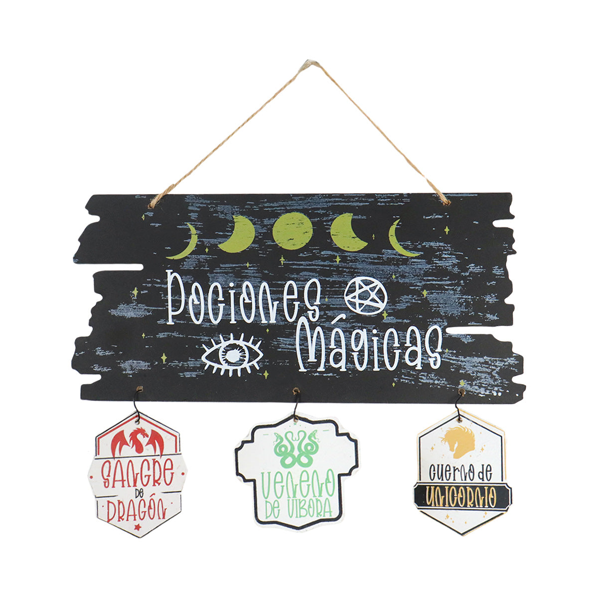 Letrero Colgante para Puertas con Diseño de Pociones Mágicas