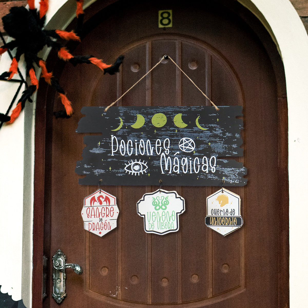 Letrero Colgante para Puertas con Diseño de Pociones Mágicas