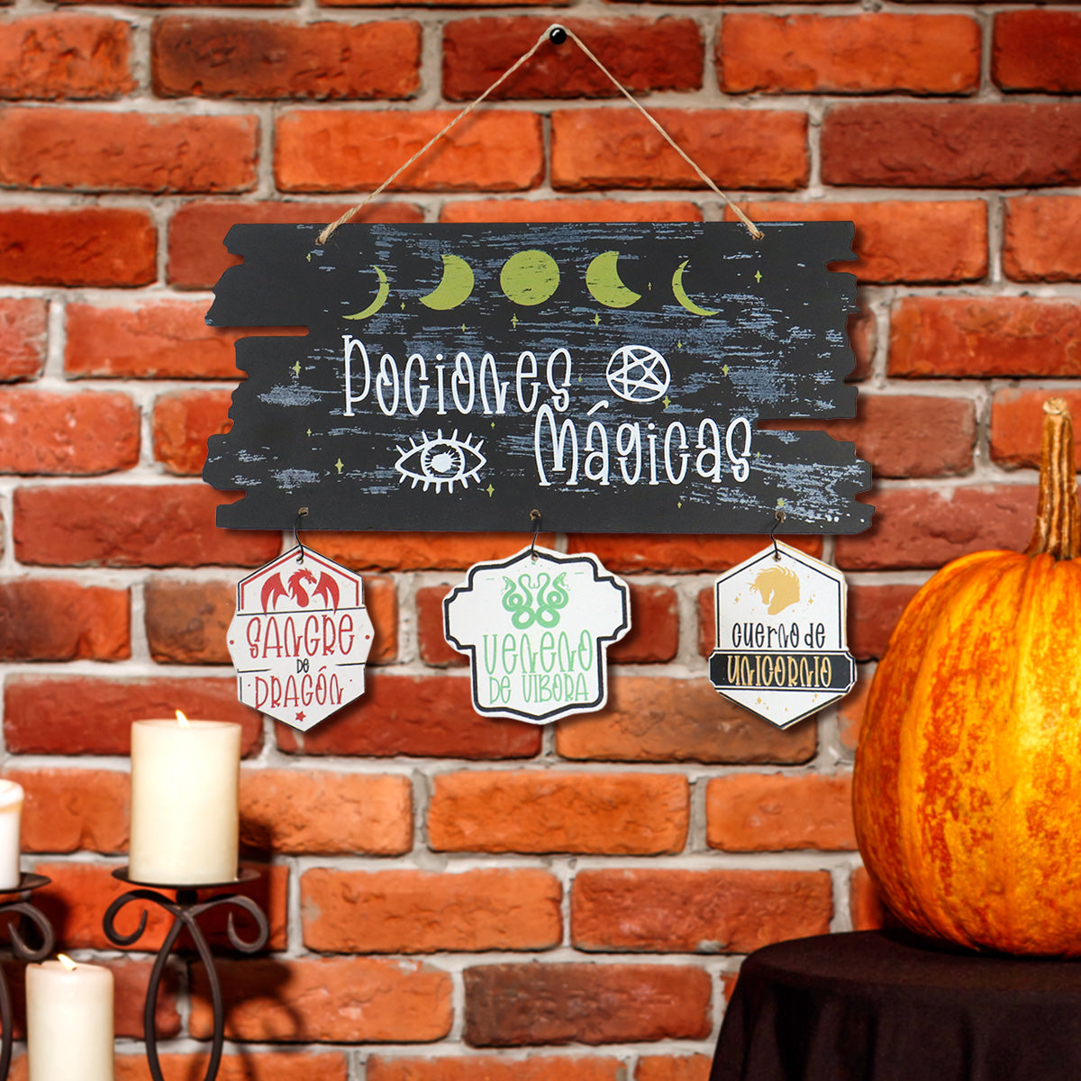 Letrero Colgante para Puertas con Diseño de Pociones Mágicas