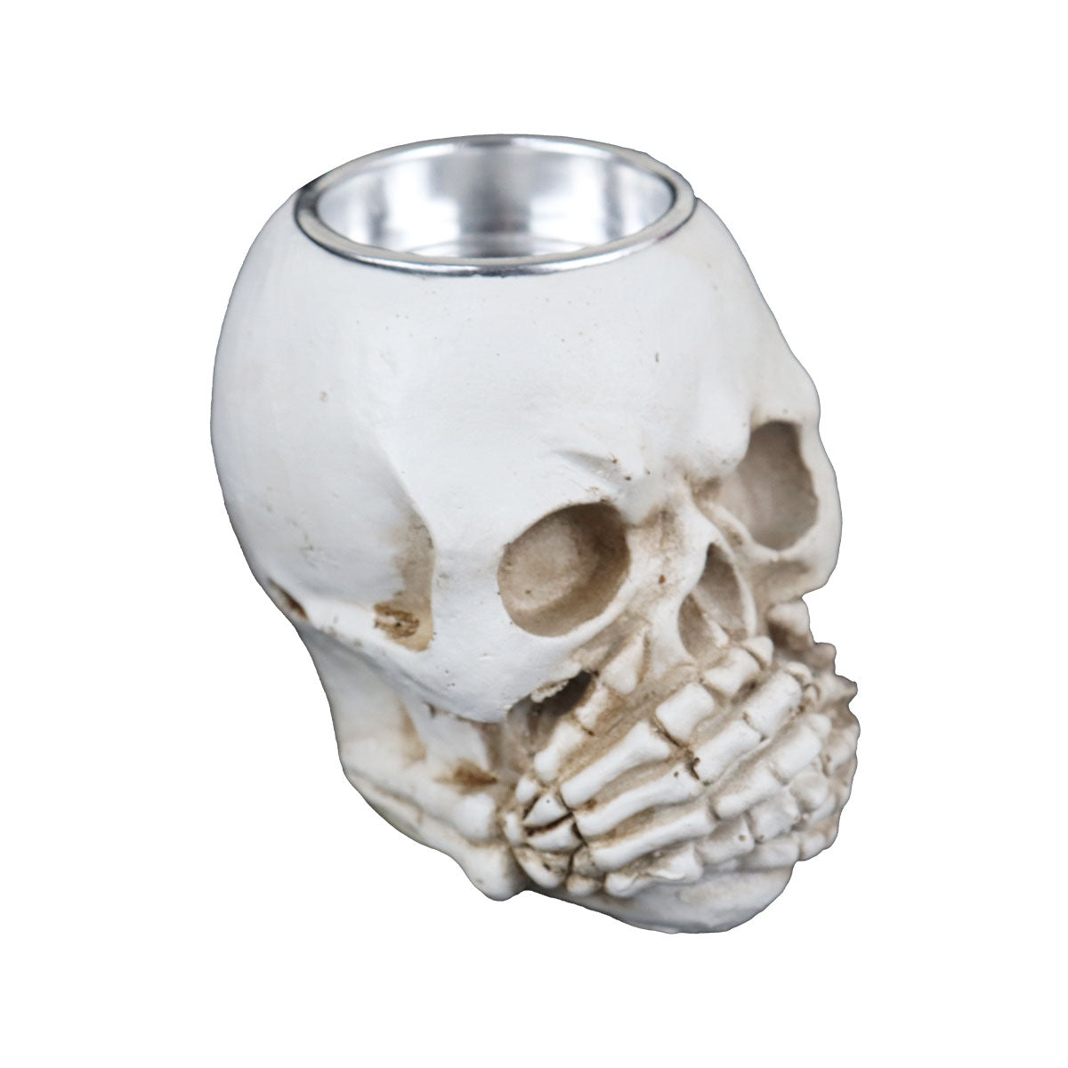 Portavela, Calavera con Manos en Boca