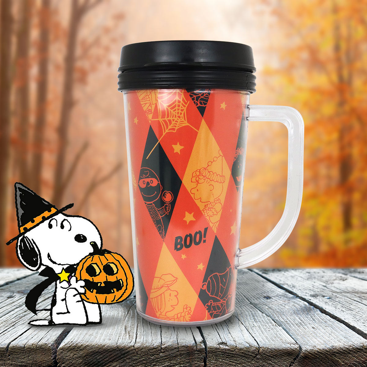 Termo color Naranja con Diseño de Peanuts