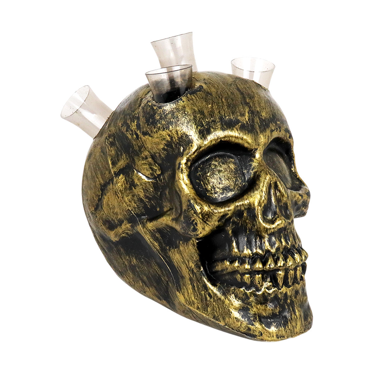 Calavera con Shots, Color Negro y Dorado