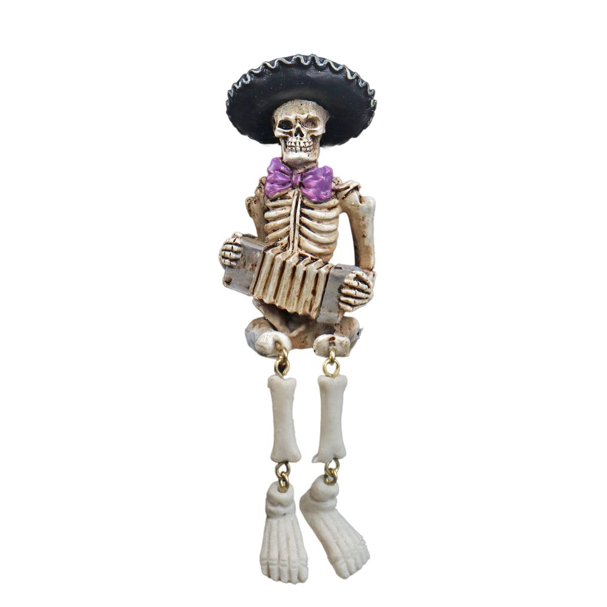 Esqueleto de Mariachi, Acordeón, Figura de Cerámica