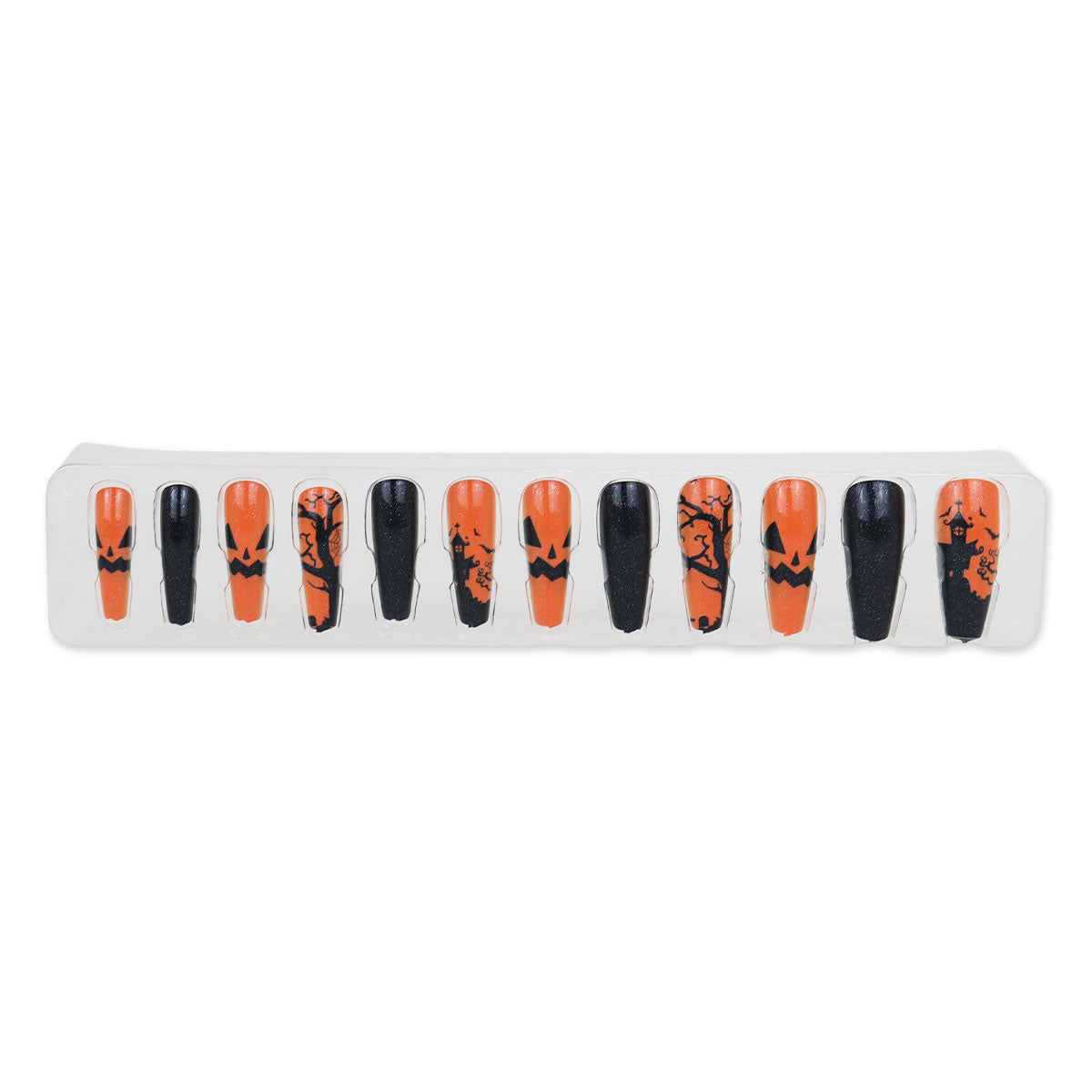 Set de Uñas Postizas, Halloween, Color Naranja