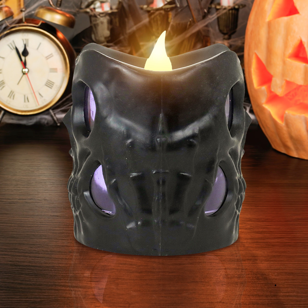 Vela color Negro para Decoración de Halloween, 6cm