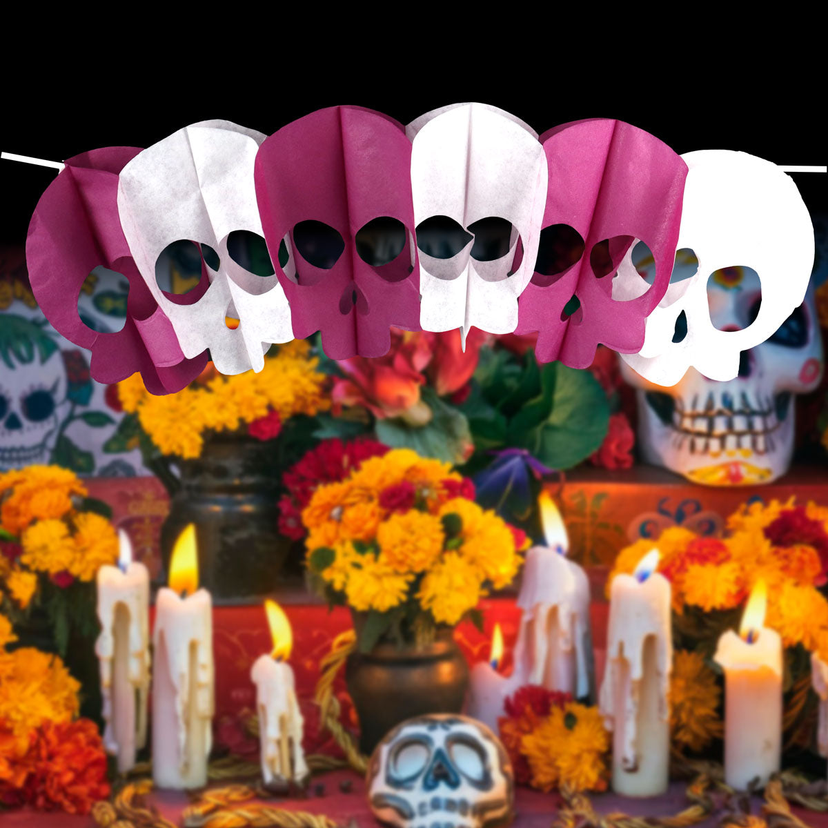 Banner Decorativo con Diseño de Calavera para Halloween