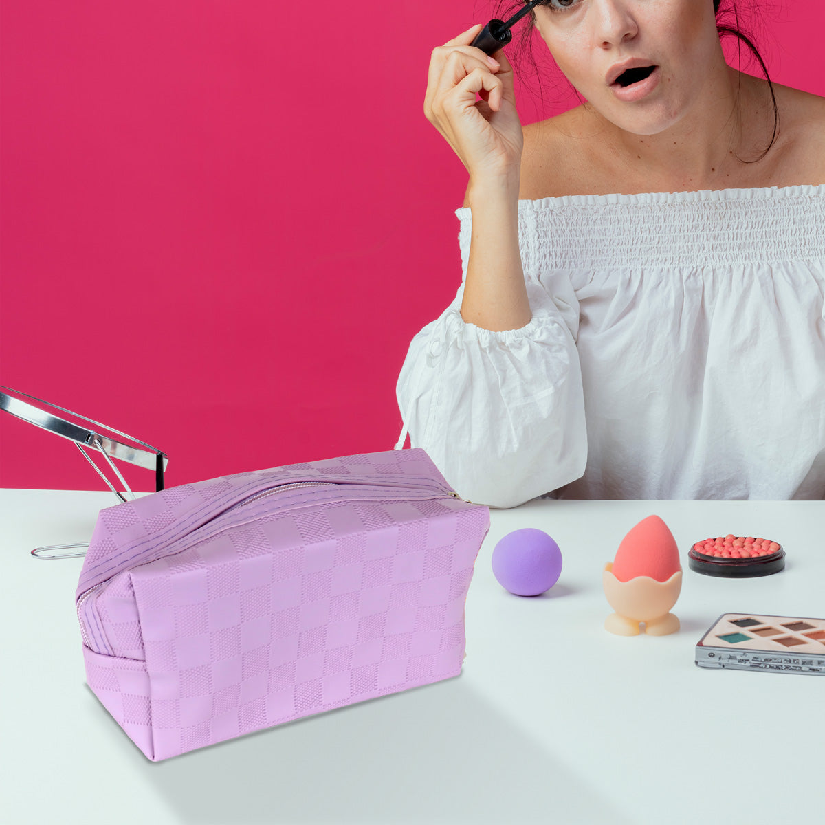 Cosmetiquera Rectangular color Lila 17x11x7cm