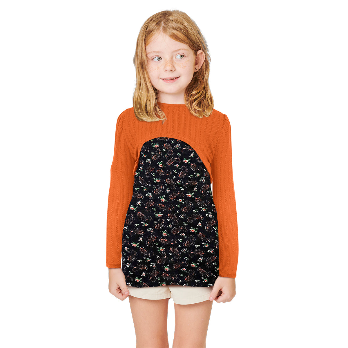 Conjunto de Blusa para Niña con Chaqueta Corta