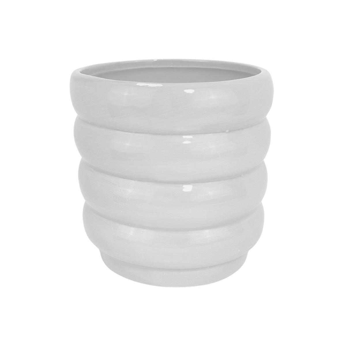 Maceta con Textura Gusano, Color Gris