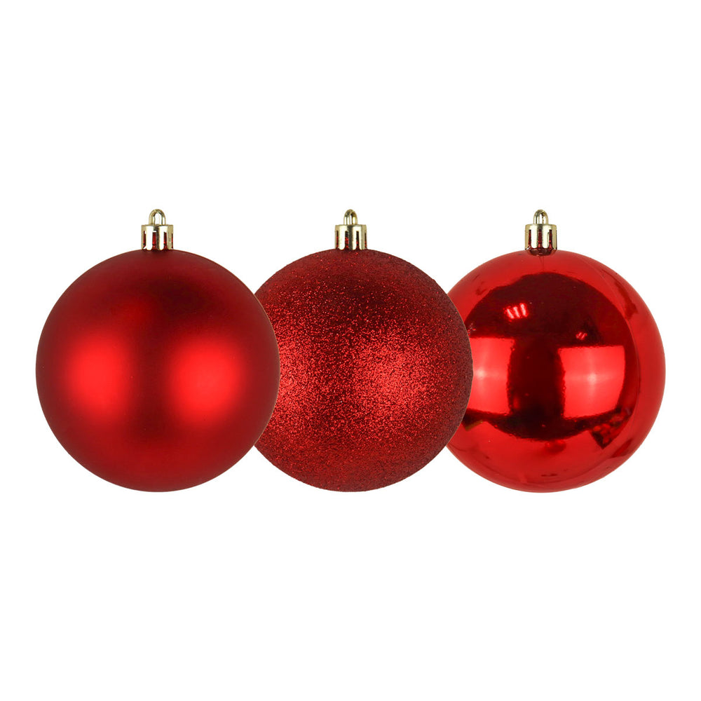 Esferas Navideñas color Rojo, 3pzas