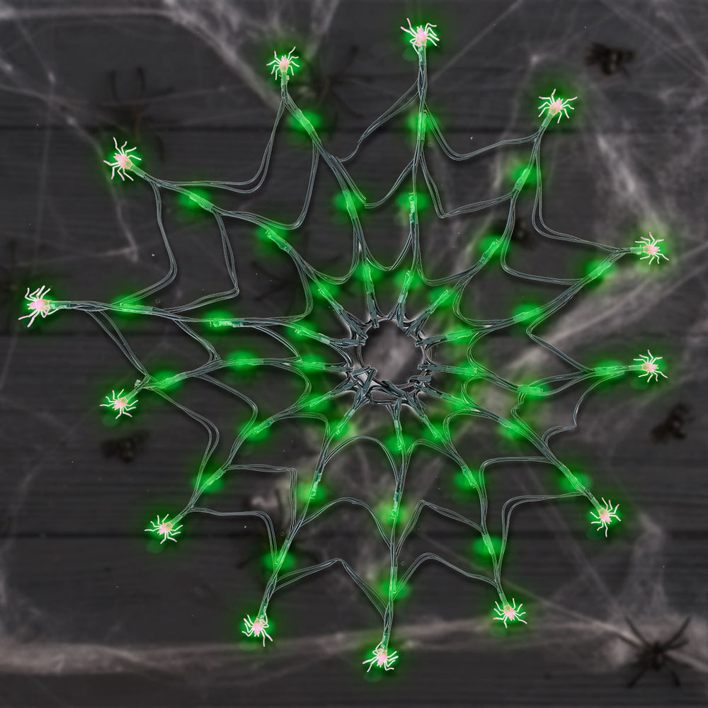Telaraña, Luces LED, Color Verde