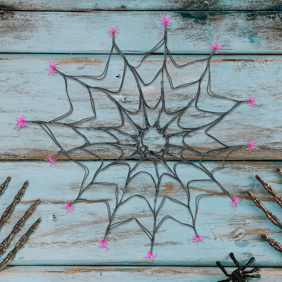 Telaraña, Luces LED, Color Verde