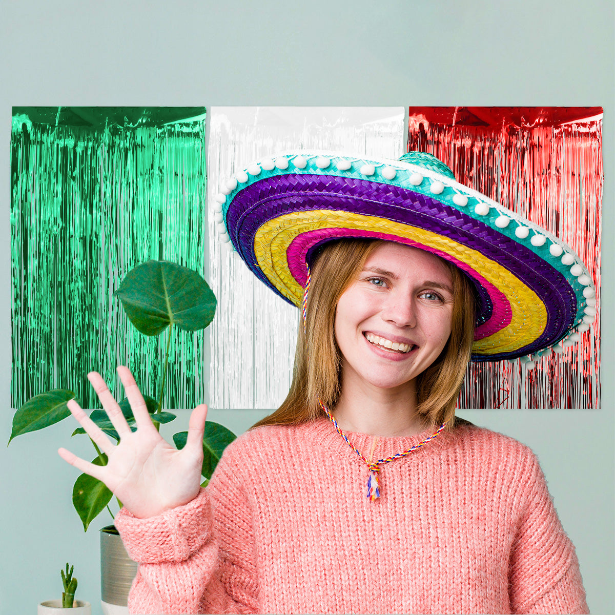 Decoración Metálica color Rojo para Fiestas Patrias