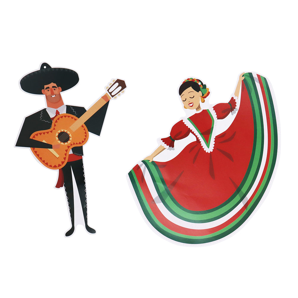 Decoración Colgante de Adelita y Músico para Fiestas Patrias