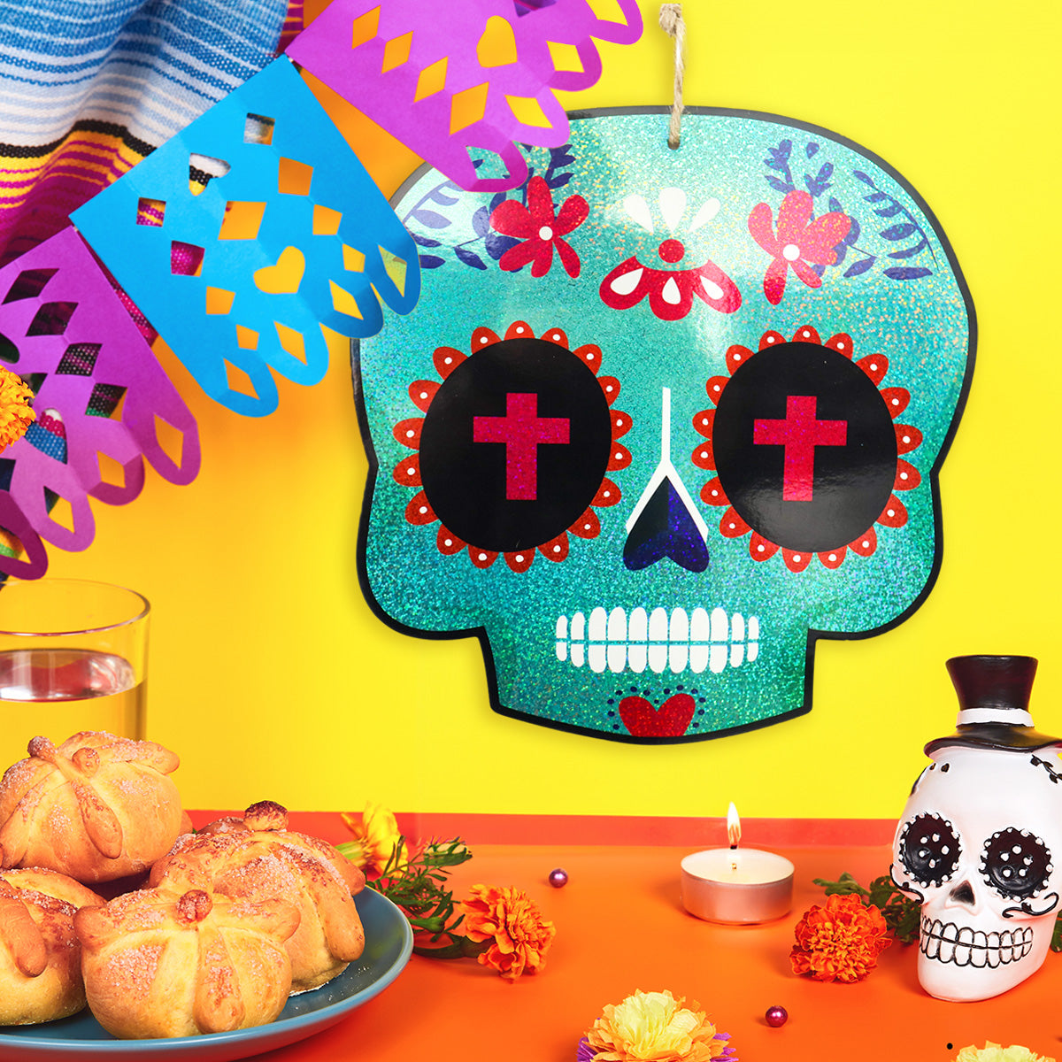 Catrina, MDF, Decoración Colgante, Color Azul