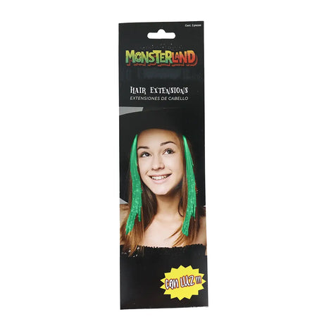 Extensiones de Cabello color Verde con Luz