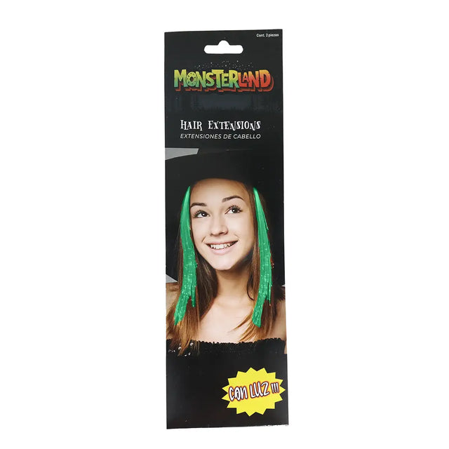 Extensiones de Cabello color Verde con Luz