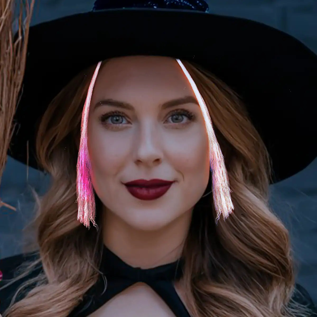 Extensiones de Cabello color Rosa con Luz