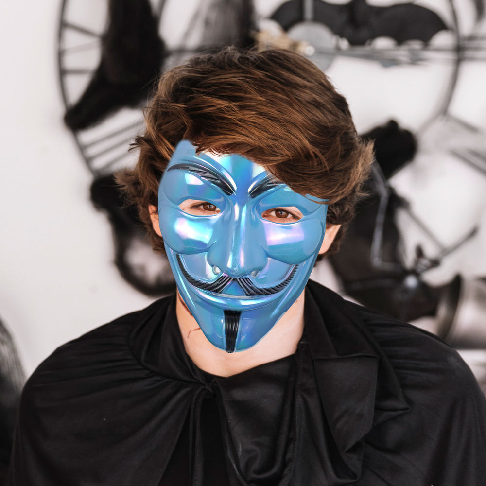 Máscara Anonymous color Azul para Disfraz de Halloween