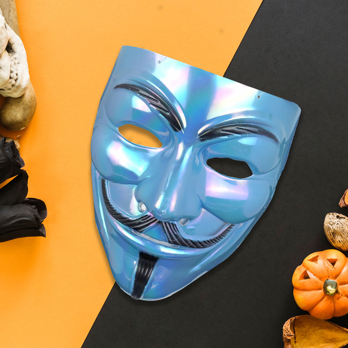 Máscara Anonymous color Azul para Disfraz de Halloween