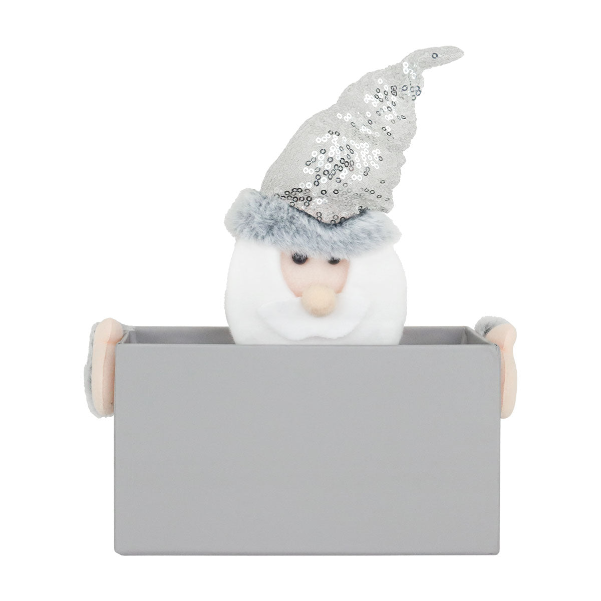 Caja color Gris con Decoración de Santa Claus