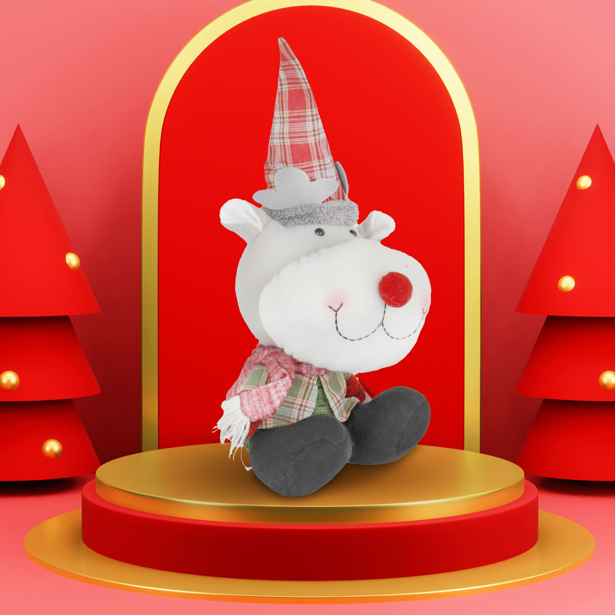 Reno de Felpa color Rojo, 30cm