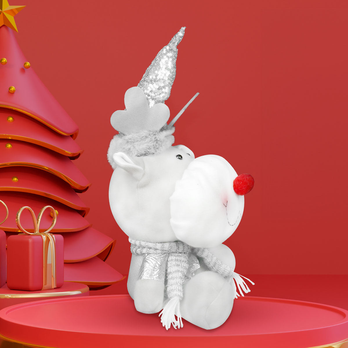 Reno de Felpa color Plata, 30cm