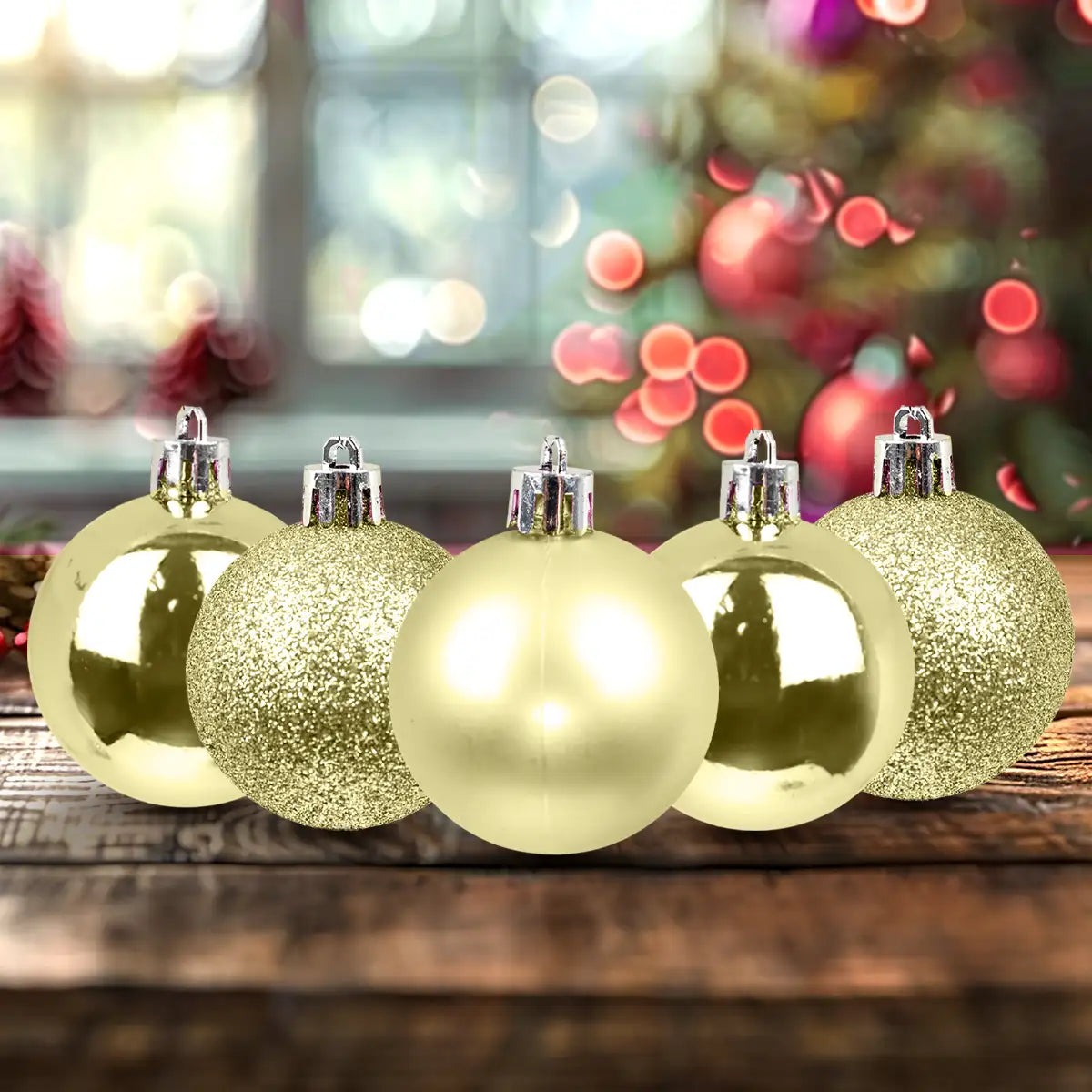 Set de 5 Esferas color Oro