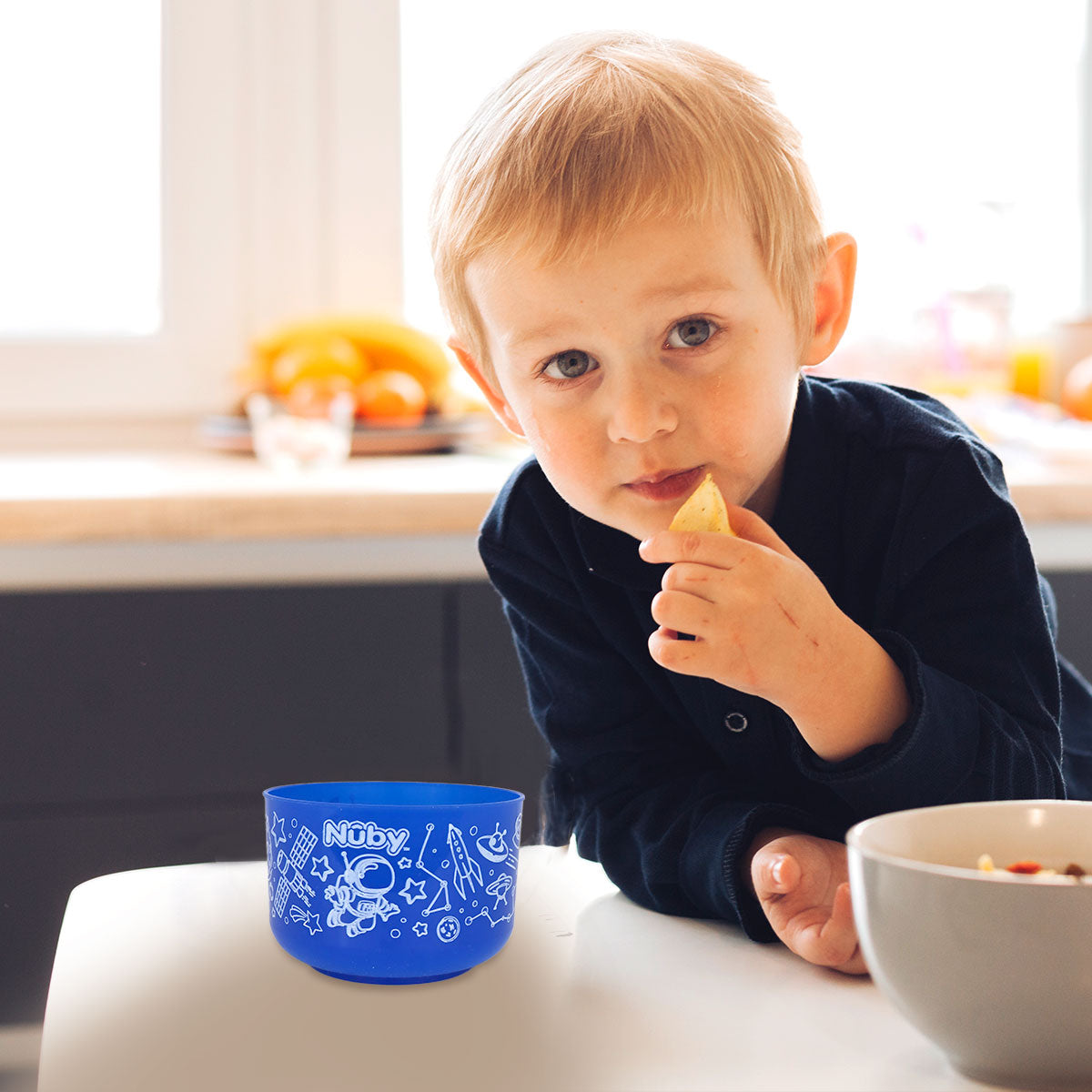 Tazón Decorado de Plástico color Azul Rey