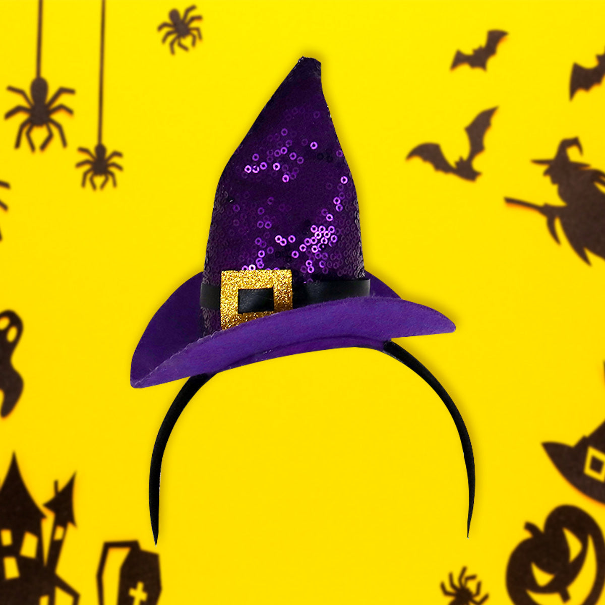 Diadema, Sombrero de Bruja, Color Morado