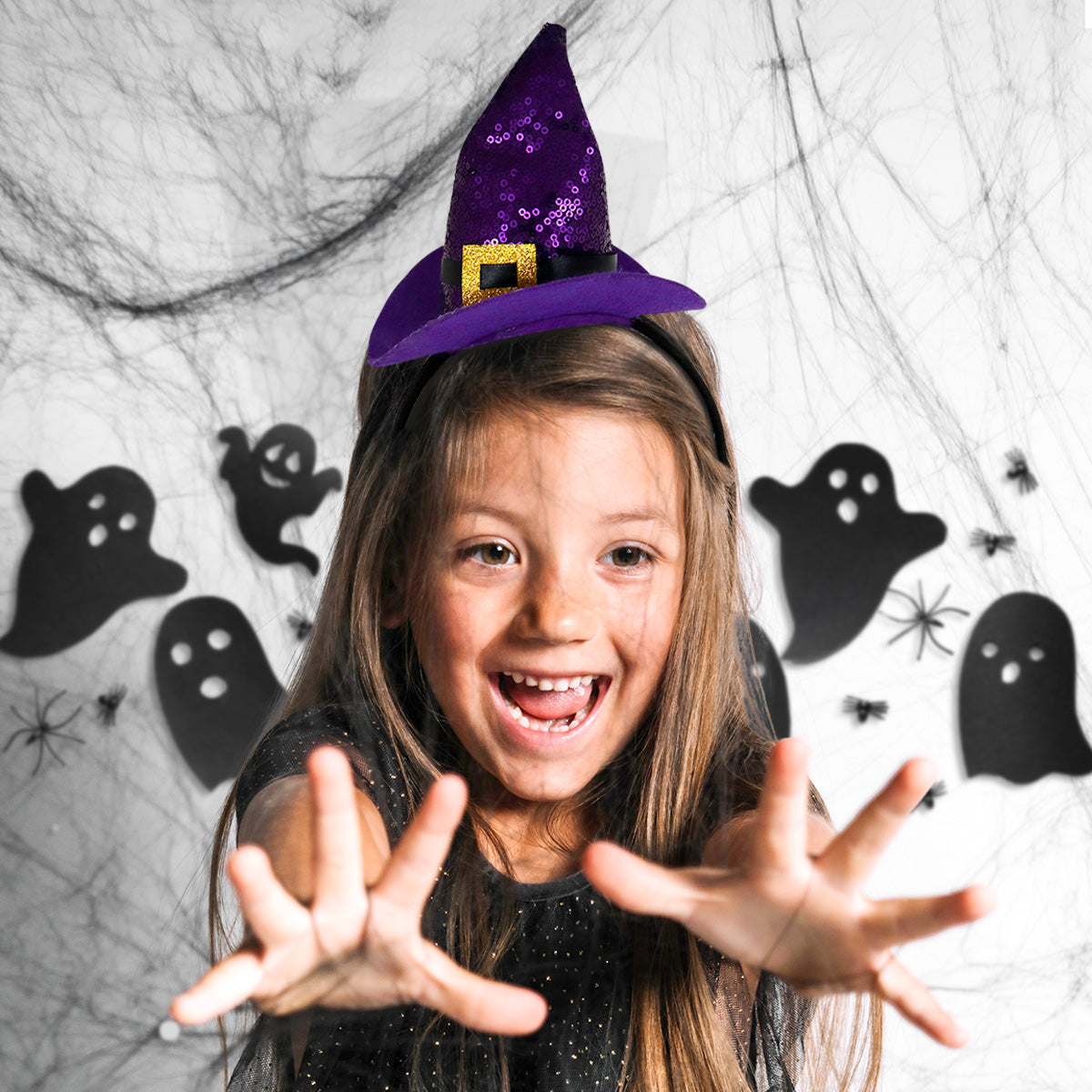 Diadema, Sombrero de Bruja, Color Morado
