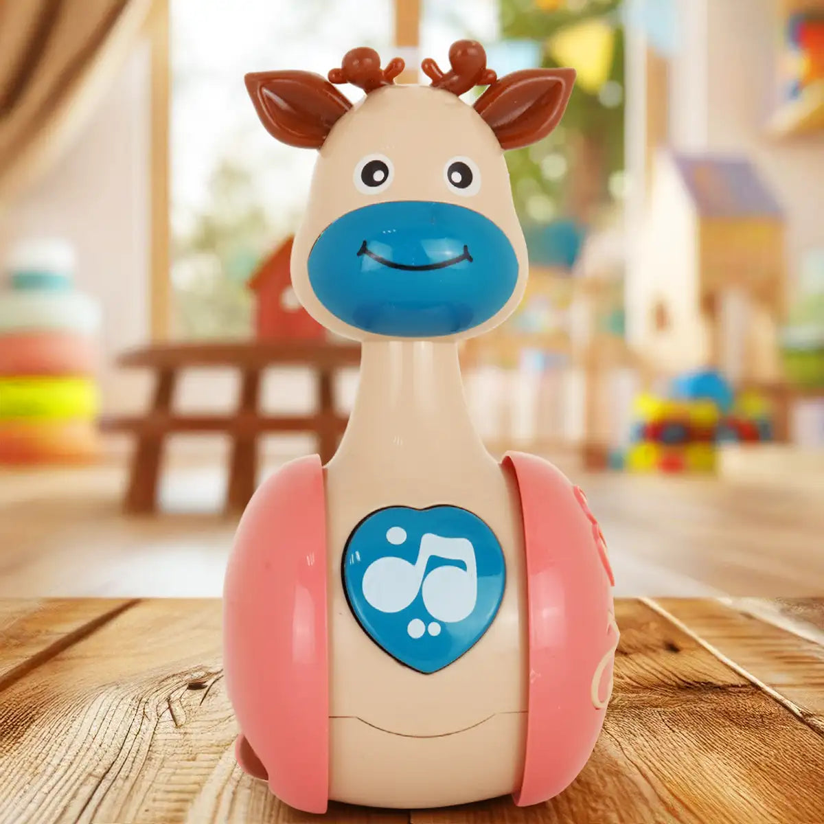 Carrito Infantil con Sonido, Ciervo, Color Beige