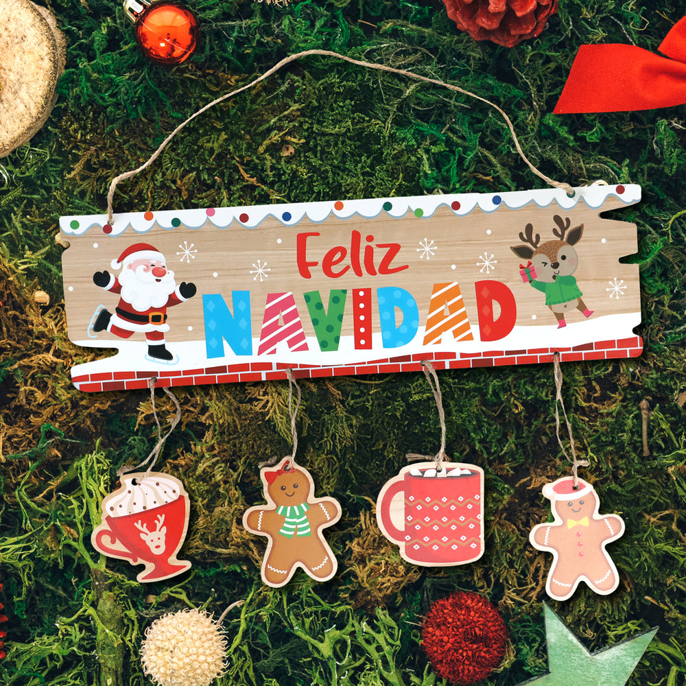 Letrero Colgante "Feliz Navidad" para Puerta