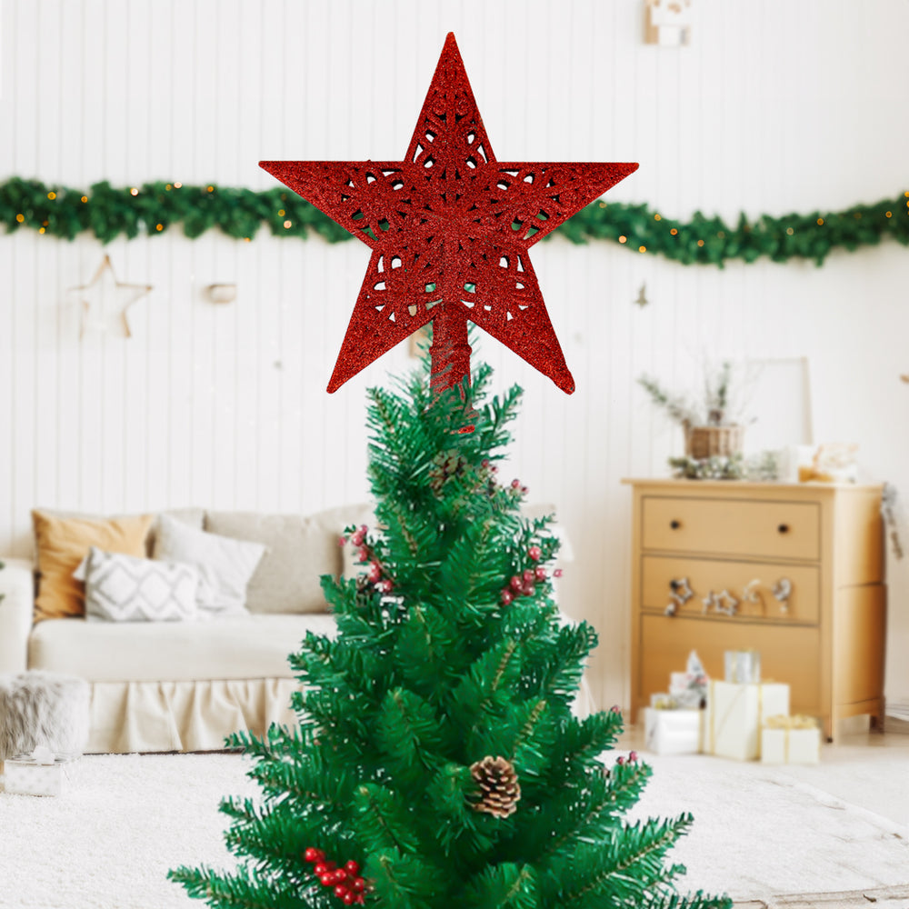 Estrella de Árbol, Glitter, Color Rojo