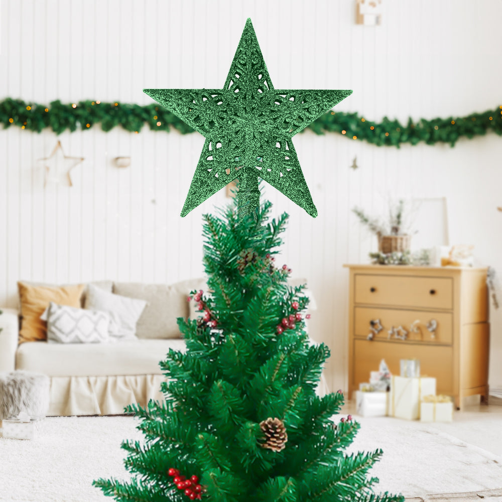 Estrella de Árbol, Glitter, Color Verde