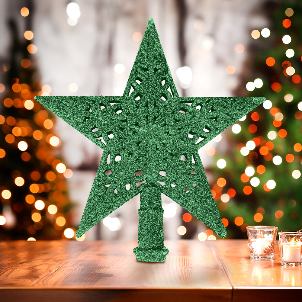 Estrella de Árbol, Glitter, Color Verde