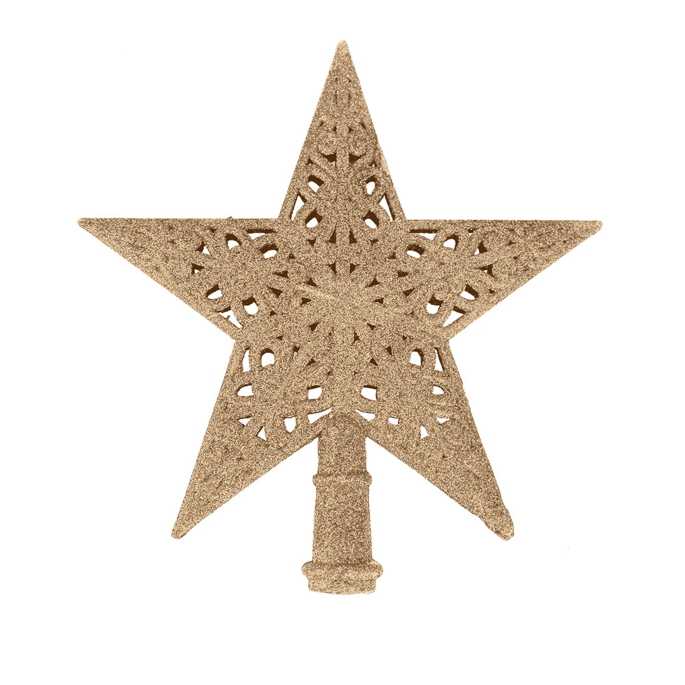 Estrella de Árbol, Glitter, Color Dorado