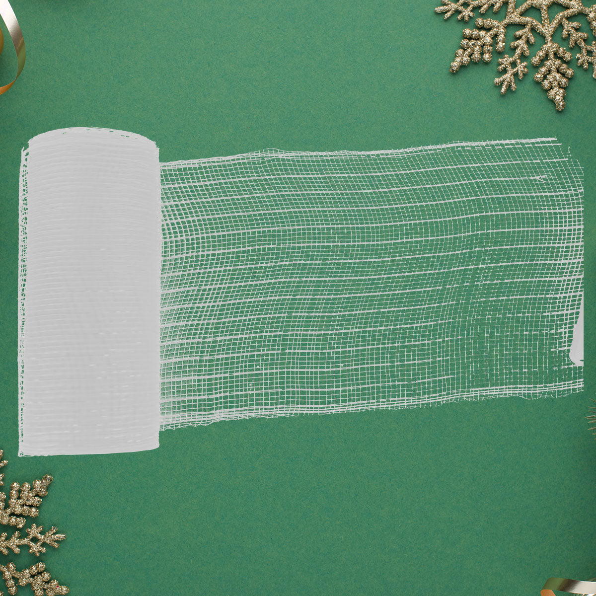 Listón Navideño Mesh Ribbon color Blanco