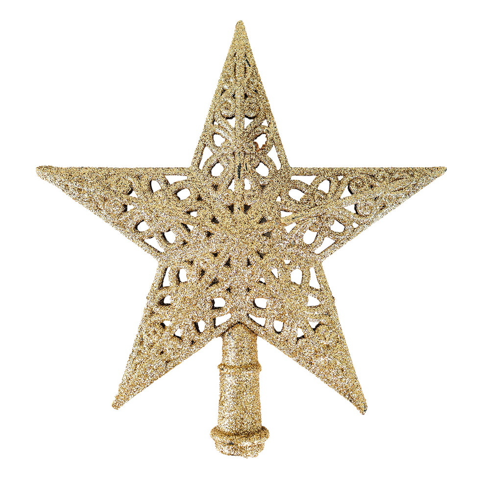 Estrella de Árbol, Glitter, Color Dorado