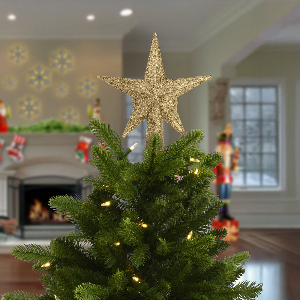 Estrella Brillante, Color Dorado, Punta de Árbol de Navidad