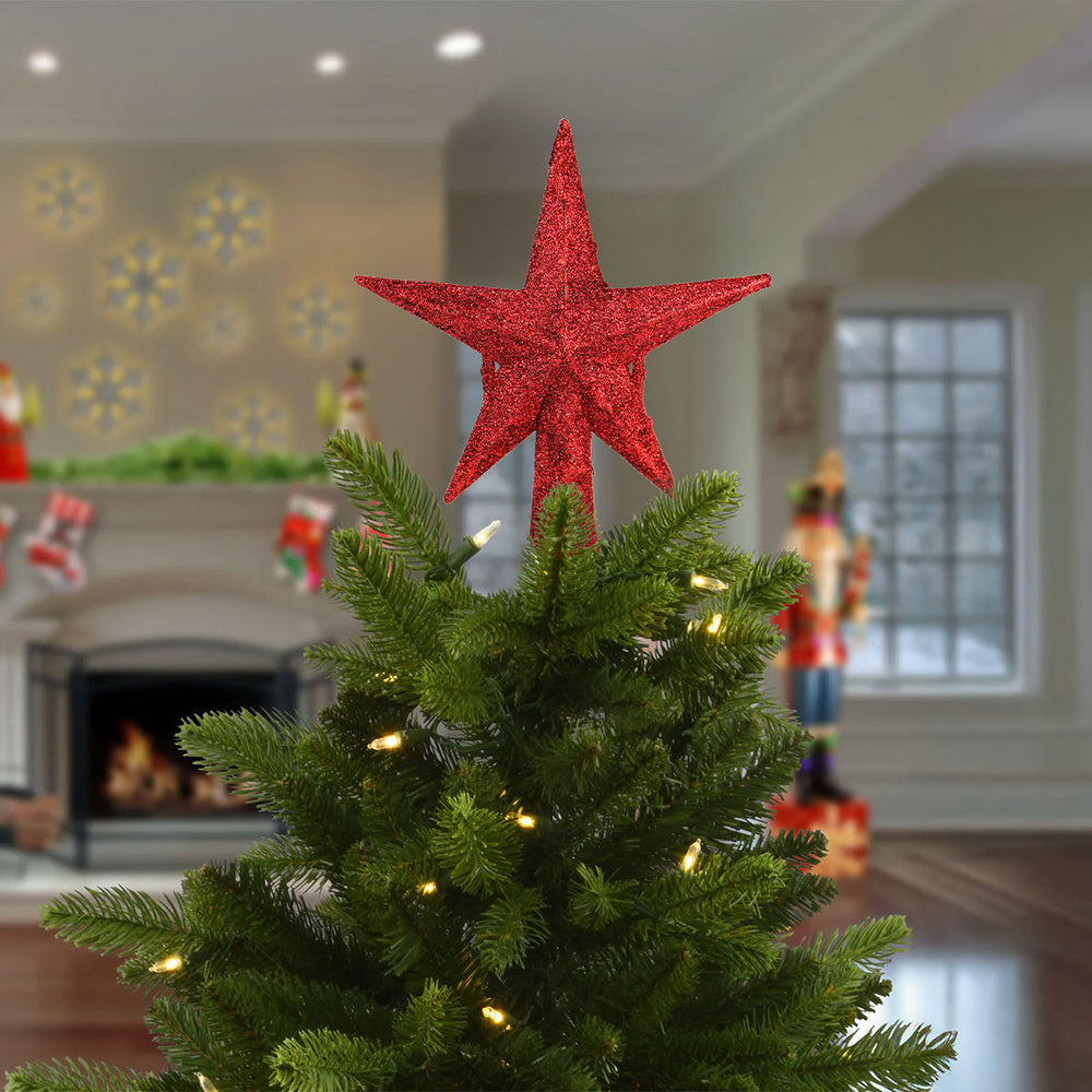 Estrella Brillante, Color Rojo, Punta de Árbol de Navidad